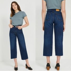 Frank & Oak The Nina Wide Leg Jean in Blue